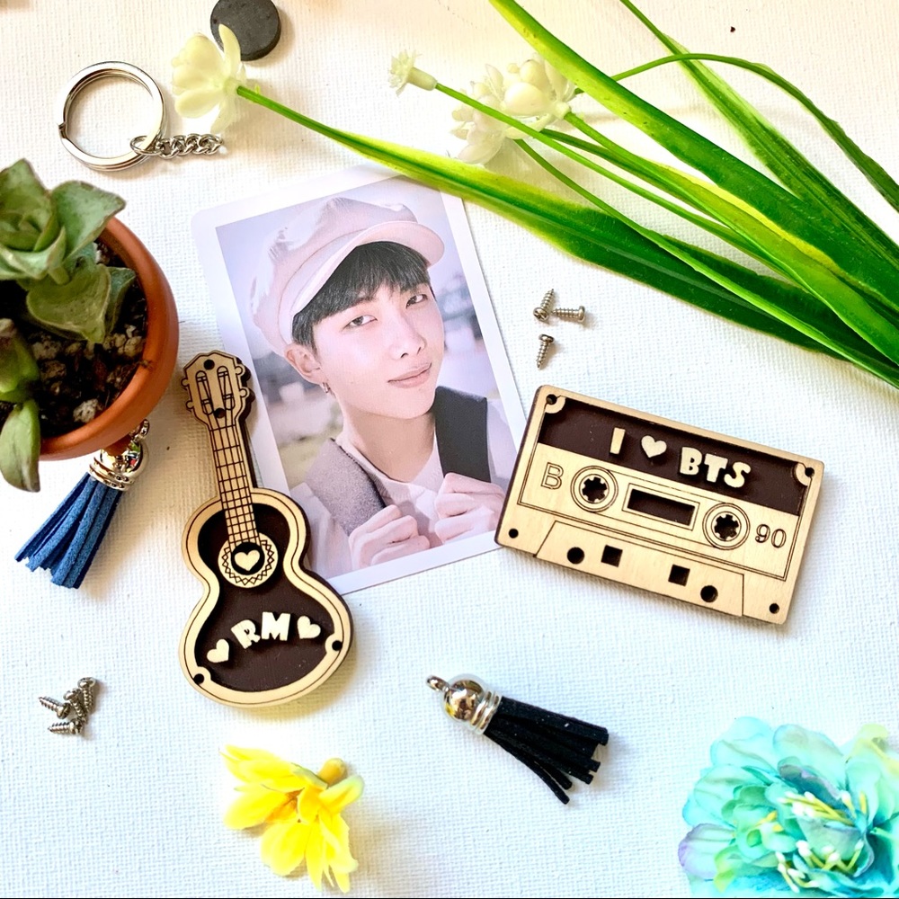 BTS RM -Wooden Guitar 3D Fridge Magnet or Keychain